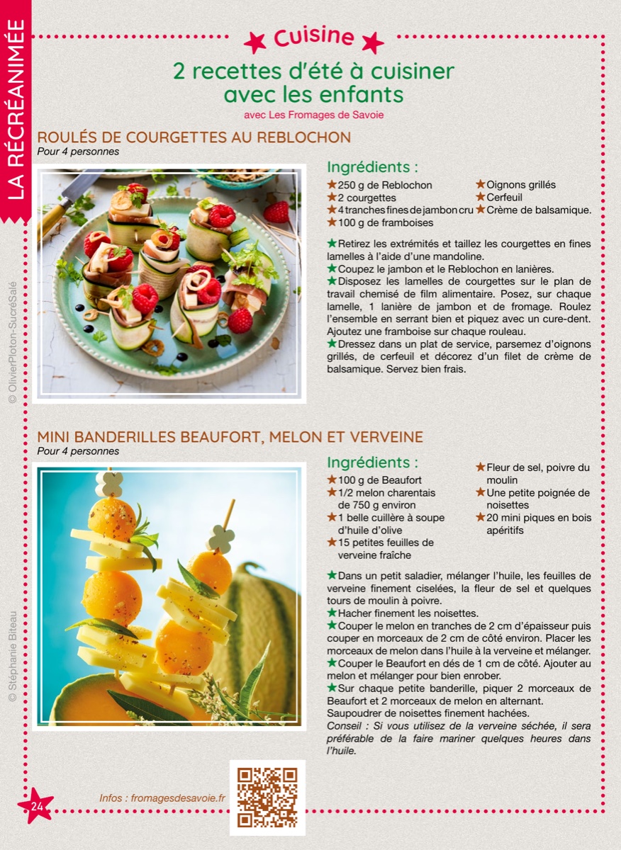 Recette en famille 100 % Fromages de Savoie, tirée du magazine RécréAmômes