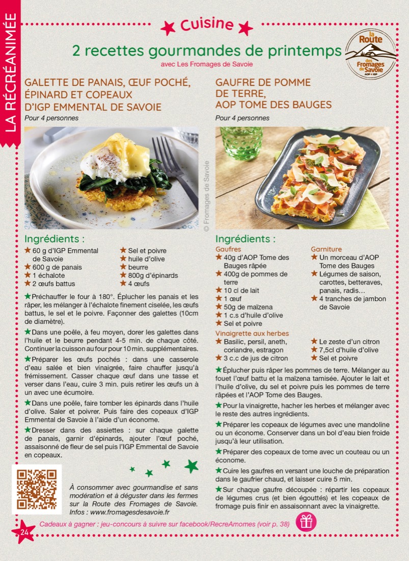 Recette en famille 100 % Fromages de Savoie, tirée du magazine RécréAmômes