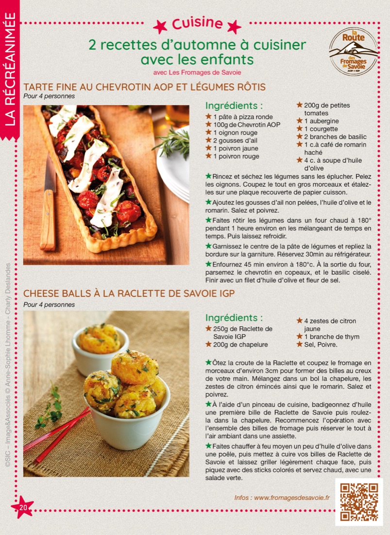 Recette en famille 100 % Fromages de Savoie, tirée du magazine RécréAmômes