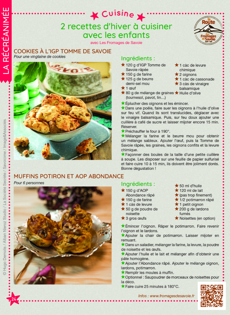 Recette en famille 100 % Fromages de Savoie, tirée du magazine RécréAmômes